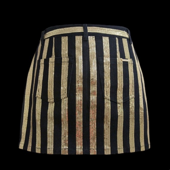 🛑BOGO 🆕NWOT Michael Kors Denim/Sequin Mini Skirt - Picture 7 of 8